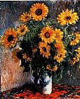 Claude Monet Canvas Paintings - Sunflowers